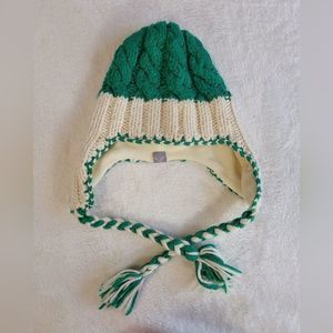 American Eagle Outfitters Green and Cream Knit Hat